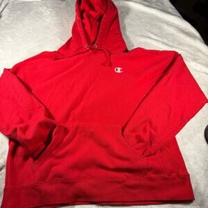 vintage Red Champion Hoodie Size XL